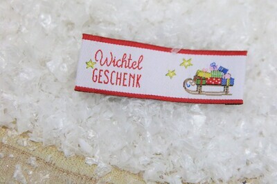 Webetikett &quot;Wichtelgeschenk&quot;, acufactum, rot