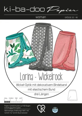 Papierschnittmuster, Wickelrock Lorina, kibadoo, Gr. 32-48