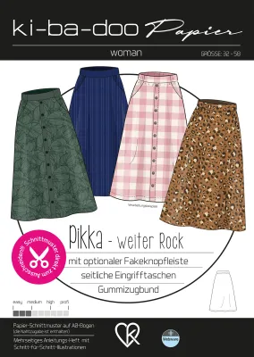 Papierschnittmuster, Rock Pikka, kibadoo, Gr. 32-56