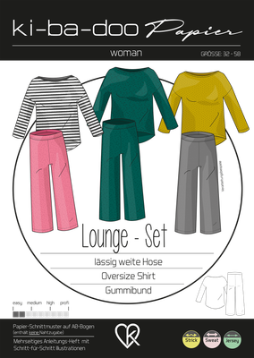 Papierschnittmuster, Lounge Set, kibadoo, Gr. 32-58