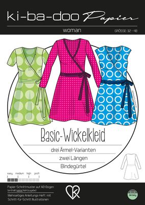 Papierschnittmuster, Basic-Wickelkleid, kibadoo, Gr. 32-48
