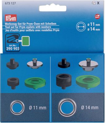 Werkzeugset für Prym Ösen mit Scheiben in Ø 11 und 14 mm