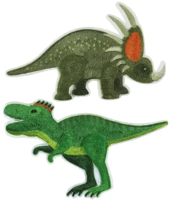 Applikation &quot;Dino&quot;, No. 1, grün-olive