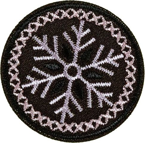 Applikation &quot;Schneeflocke&quot;, rosa, braun