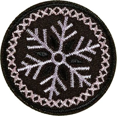 Applikation &quot;Schneeflocke&quot;, rosa, braun