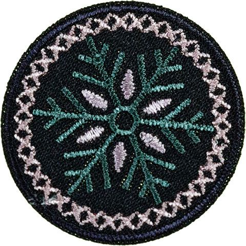 Applikation &quot;Schneeflocke&quot;, mint, rosa, schwarz