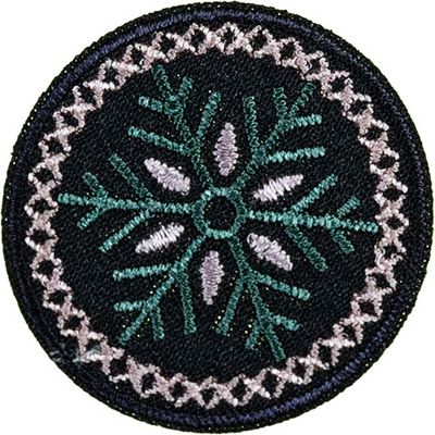 Applikation &quot;Schneeflocke&quot;, mint, rosa, schwarz