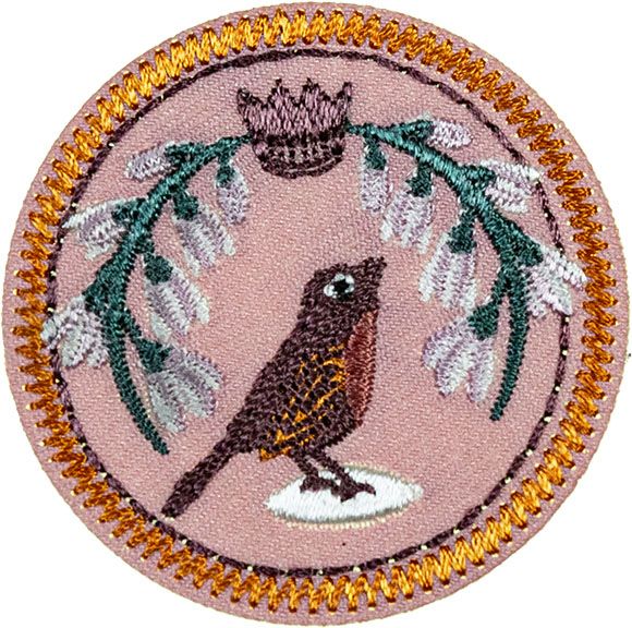 Applikation &quot;Vögelchen&quot;, rosa