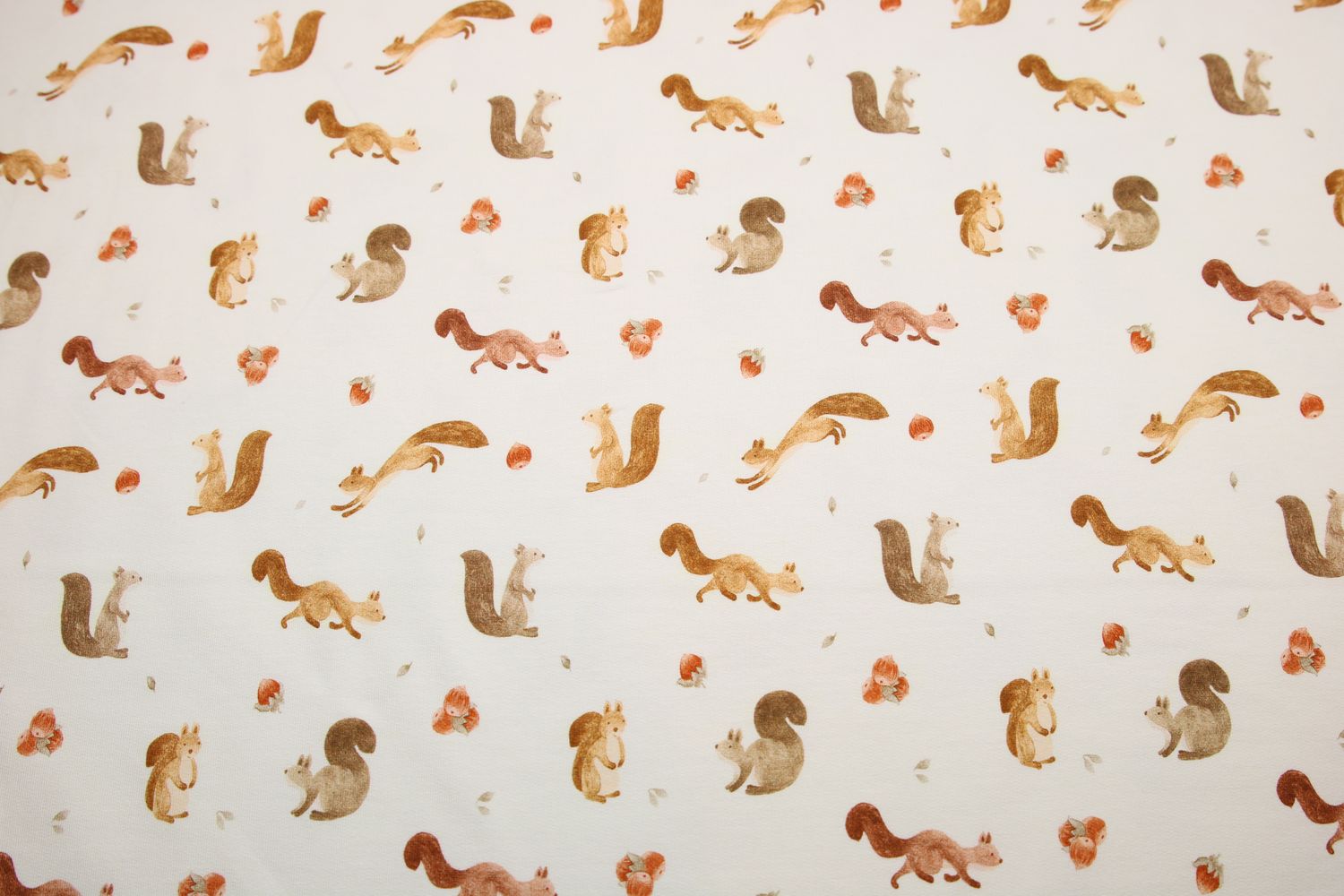 French Terry &quot;Wintersquirrel&quot;, creme, rost, braun