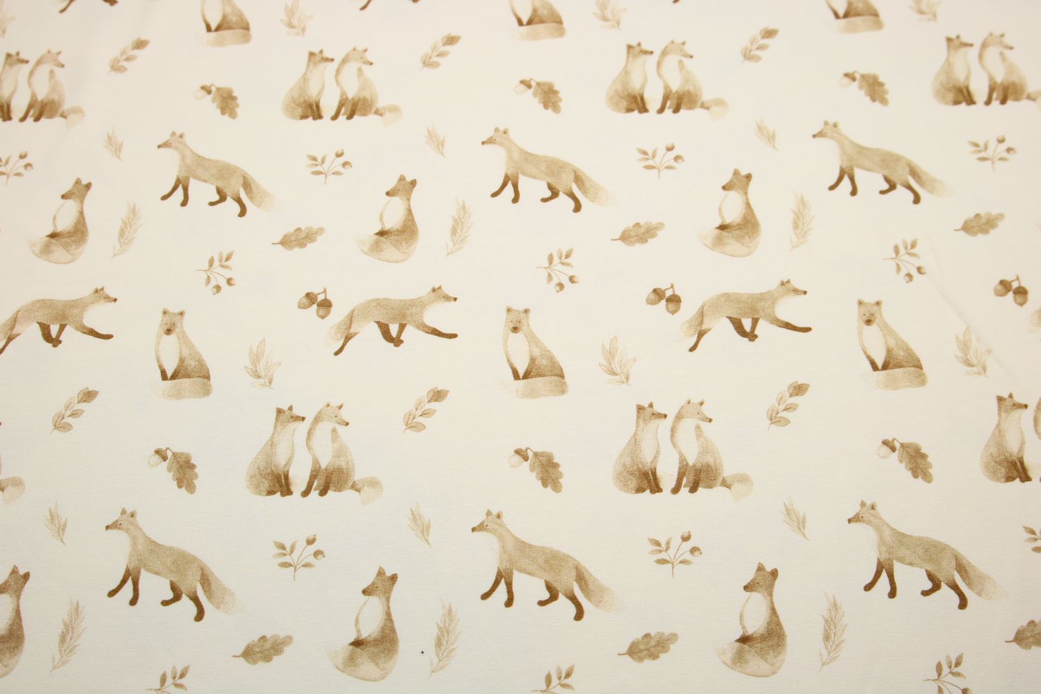 French Terry &quot;Winterfox&quot;, creme, braun