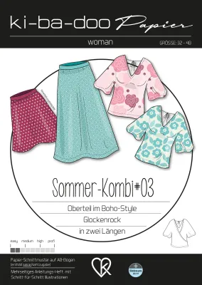 Papierschnittmuster, Sommer-Kombi #03, kibadoo, Gr. 32-48