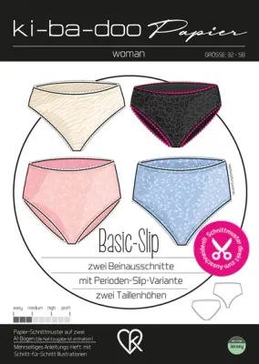 Papierschnittmuster, Basic-Slip, kibadoo, Gr. 32-58