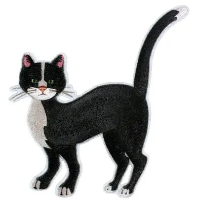 Applikation "Katze", schwarz, weiß