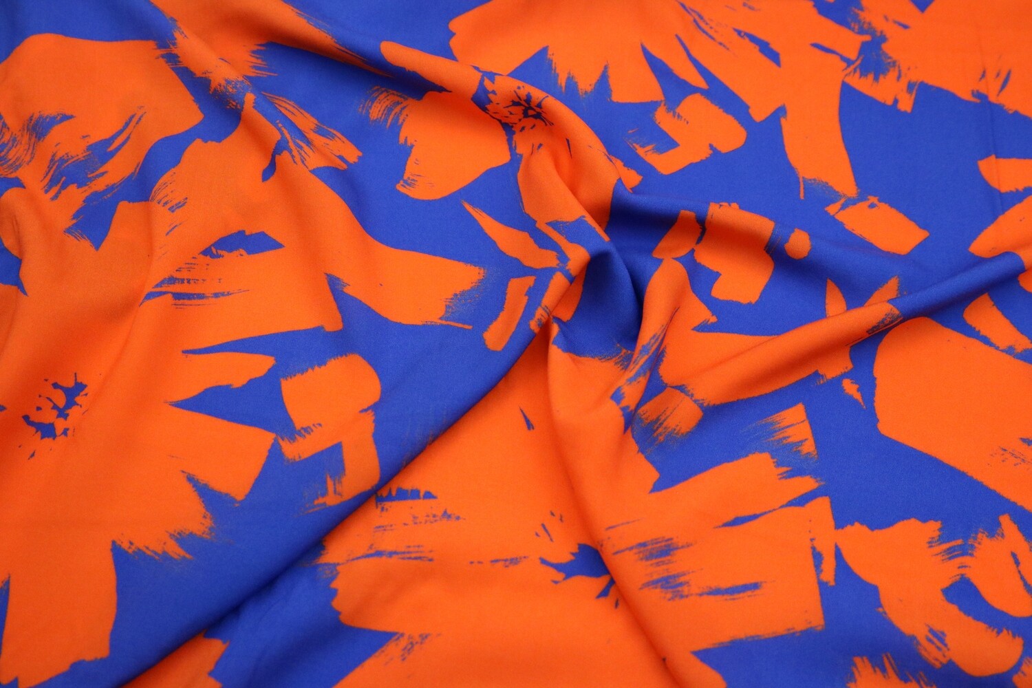 Viskose "Holly", blau-orange