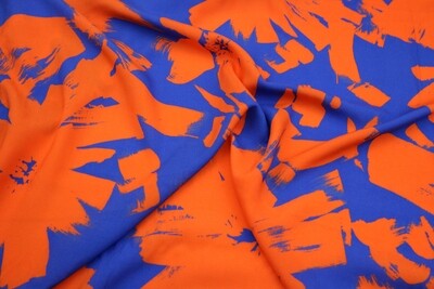 Viskose "Holly", blau-orange