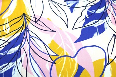 REST! 2,80€, Viskose "Shelly", creme, rosa, blau, senfgelb