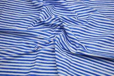 Baumwolljersey "Ocean Stripe", blau, weiß