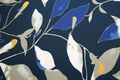Viskose "Irma", schwarz, blau, beige, senfgelb