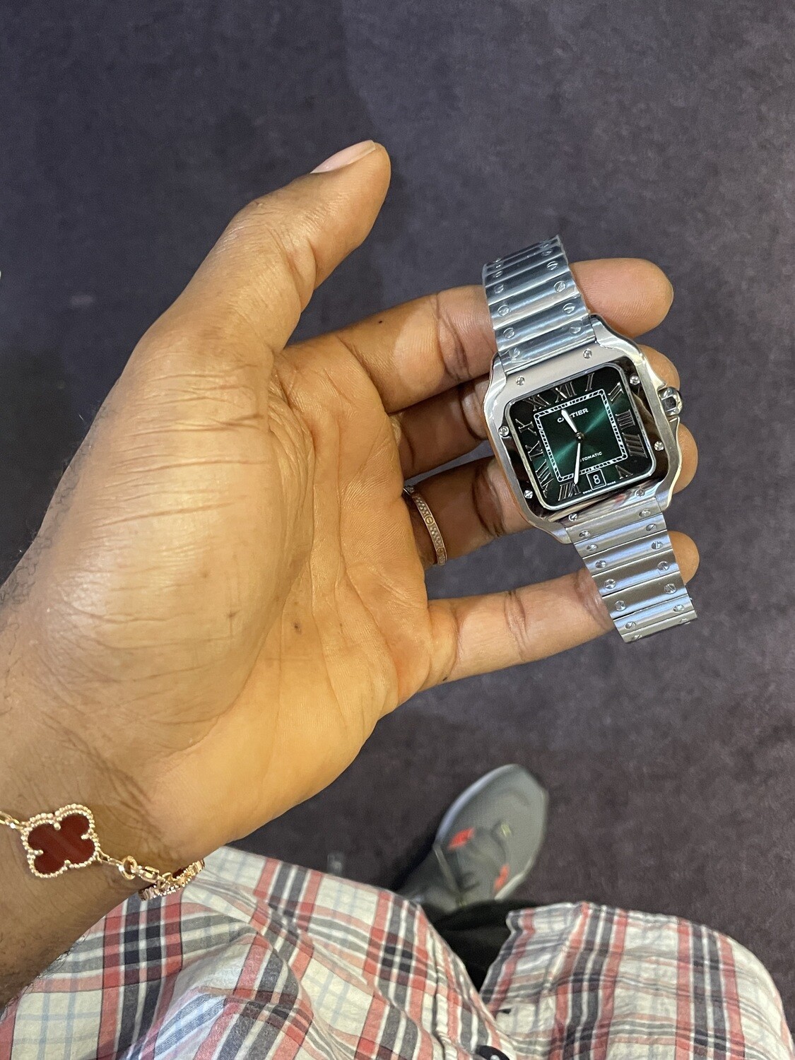 De Santos, green Ombré dial