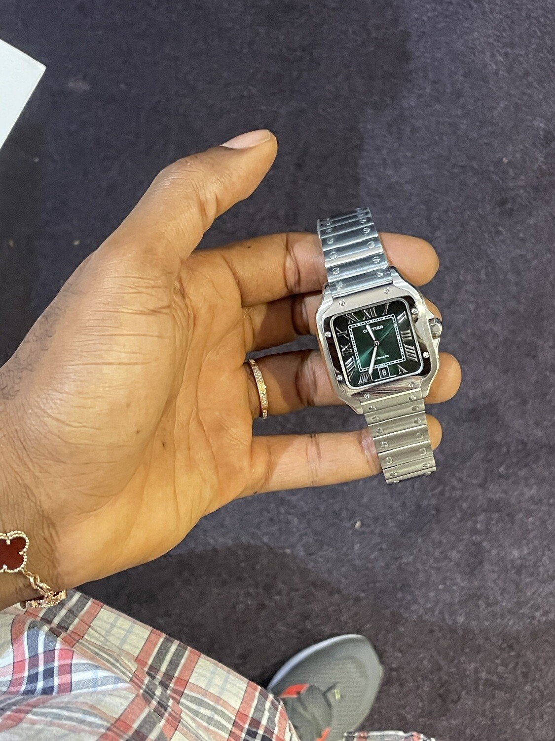 De Santos, green Ombré dial