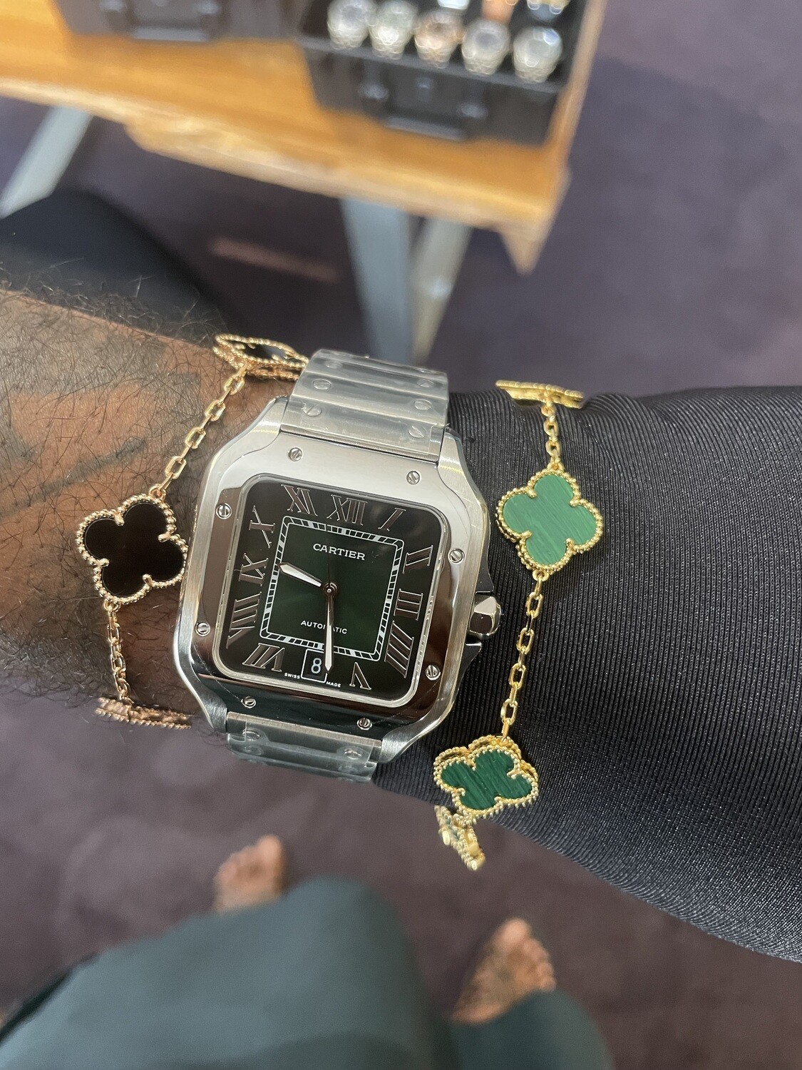 De Santos, green Ombré dial