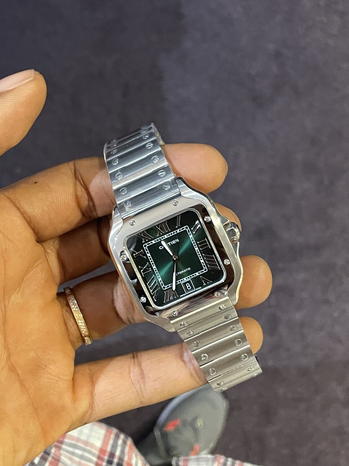 De Santos, green Ombré dial
