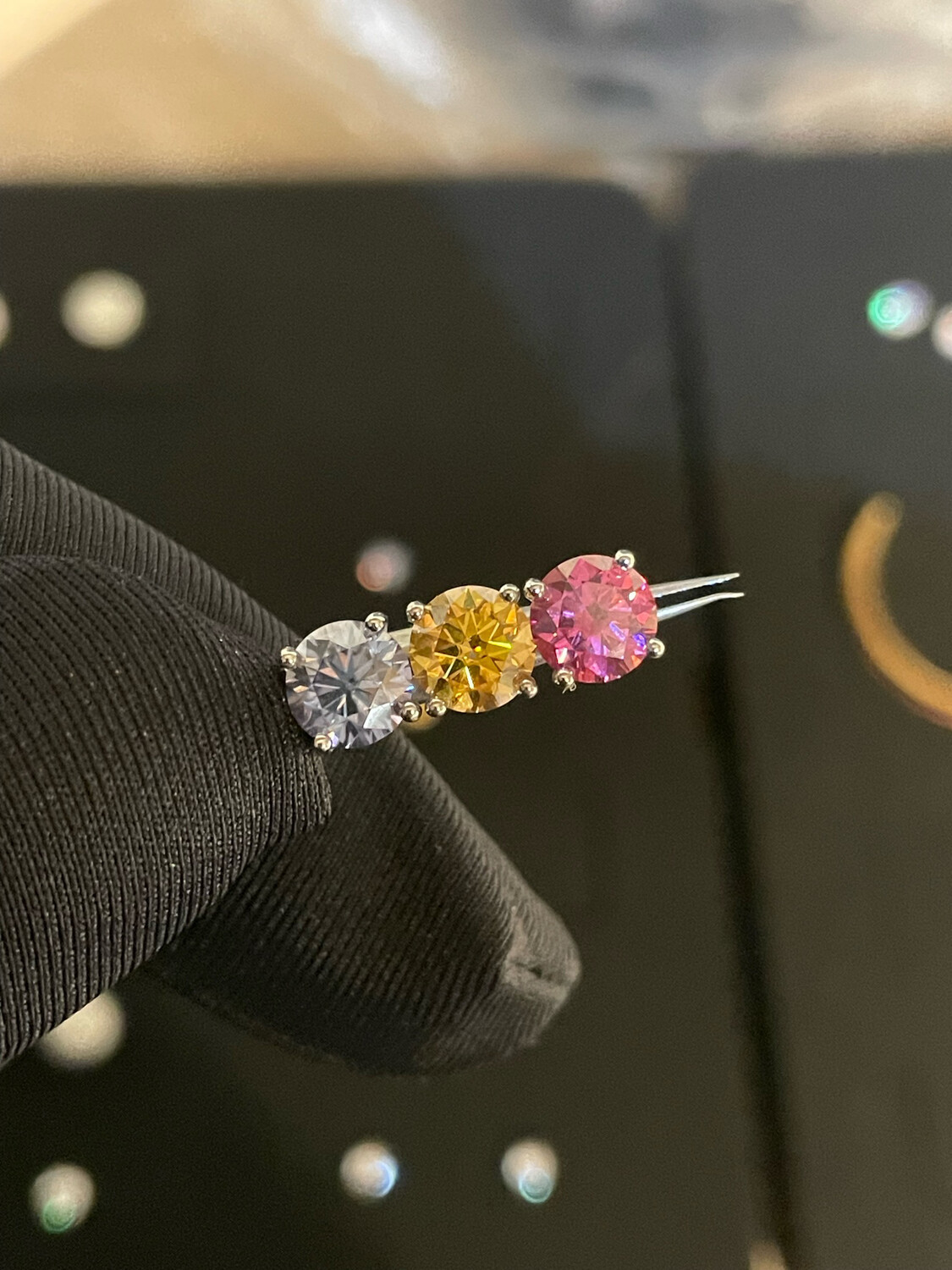 Coloured Stones In Pair