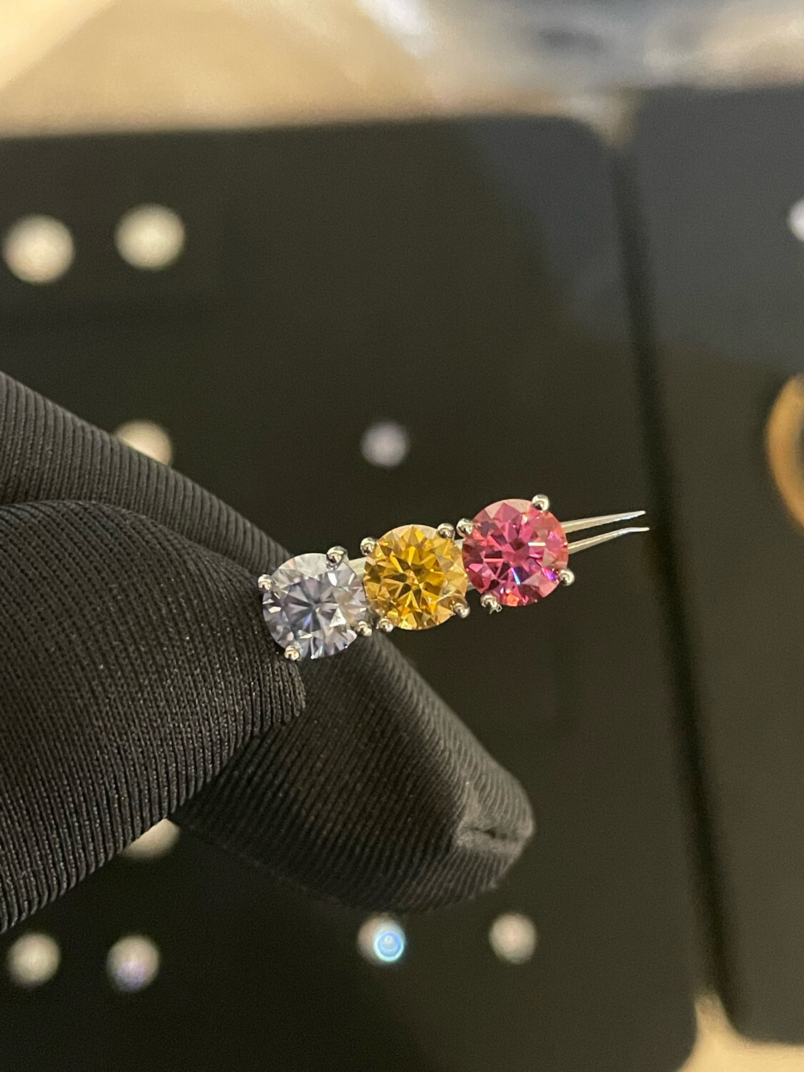 Coloured Stones In Pair