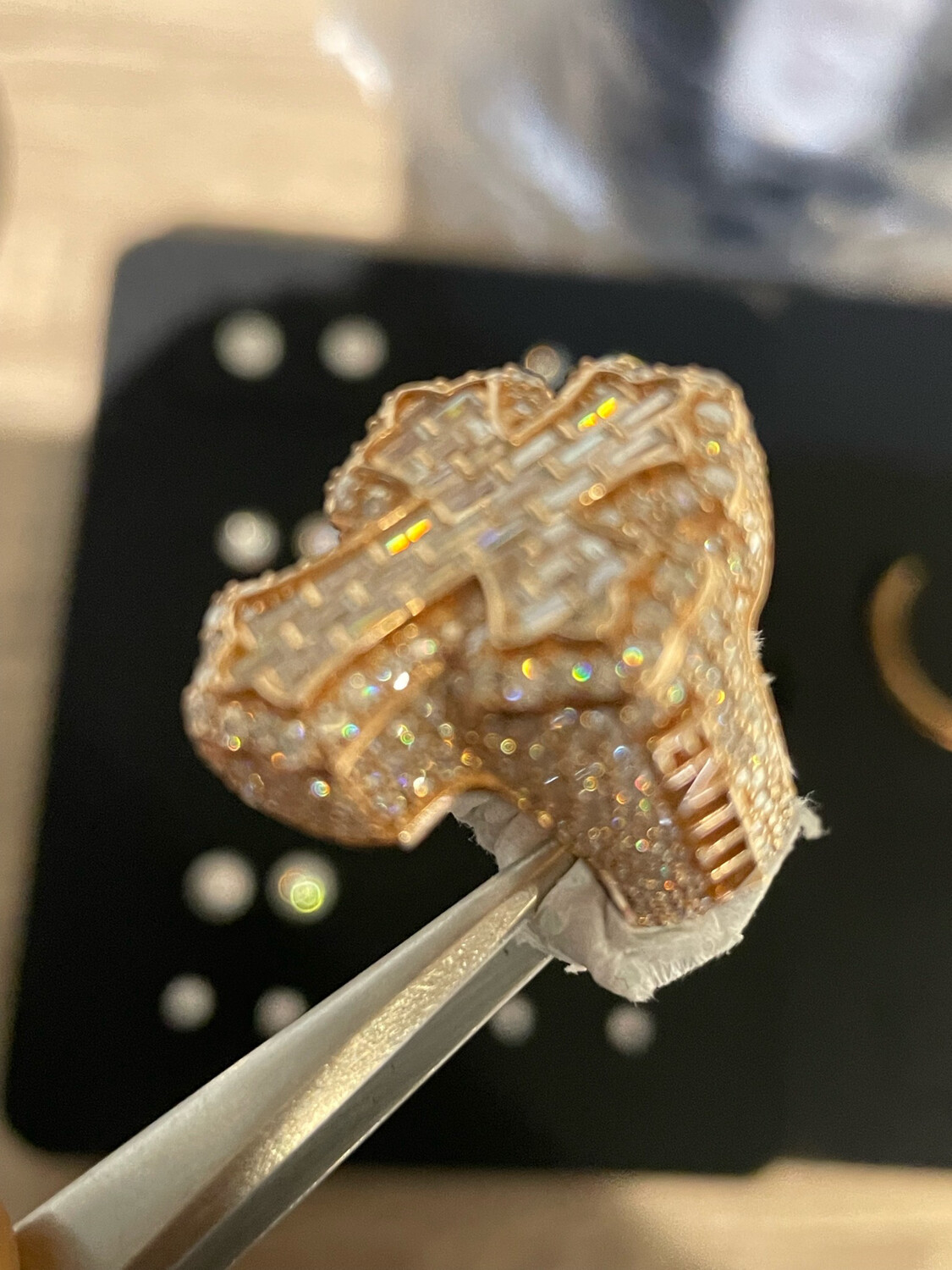 Fully Iced Out Moissanite 💎Cross championship picky ring.