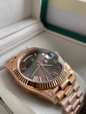 Rolex Day-Date 40 Super Clone President in Everose Gold with Chocolate Dial
