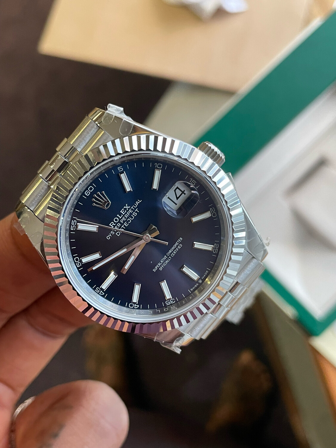 Superclone 41mm DJ with Blue Index Dial 