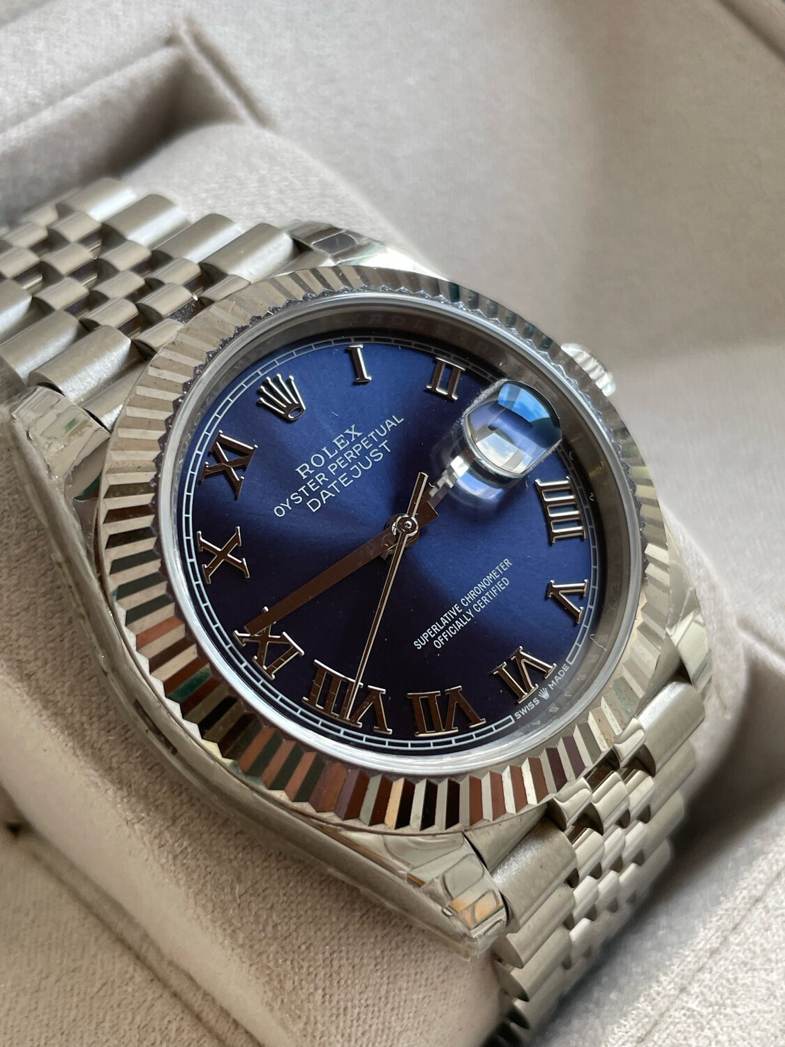 DJ 41 Blue Roman Dial Steel