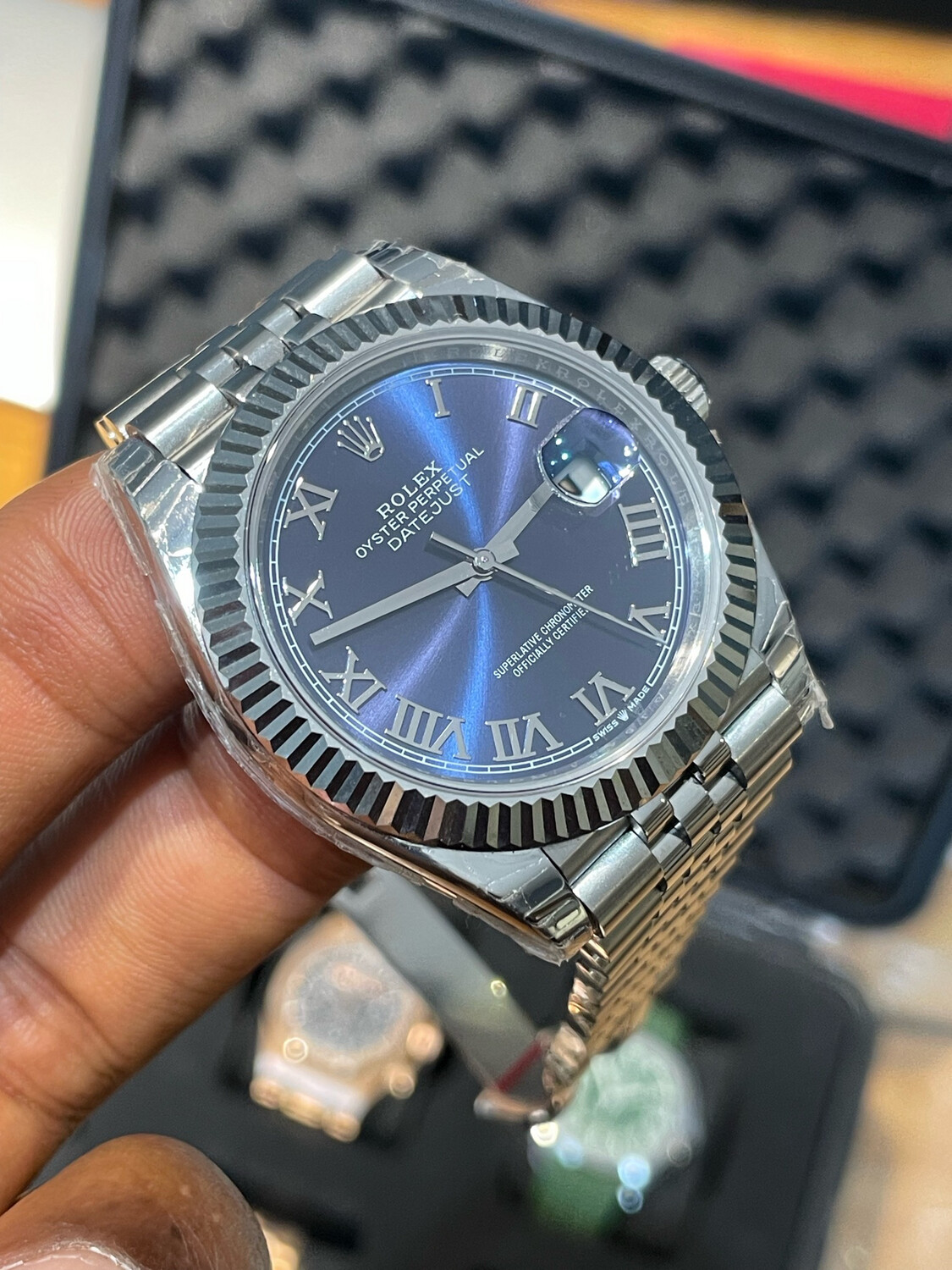 DJ 41 Blue Roman Dial Steel