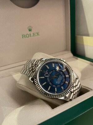 Rolex Super Clone 2023 Steel Sky-Dweller Blue Dial Jubilee Bracelet 326934
