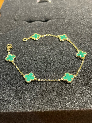 Van Cleef &amp; Arpels 9mm 6 Green motifs Bracelet Superclone