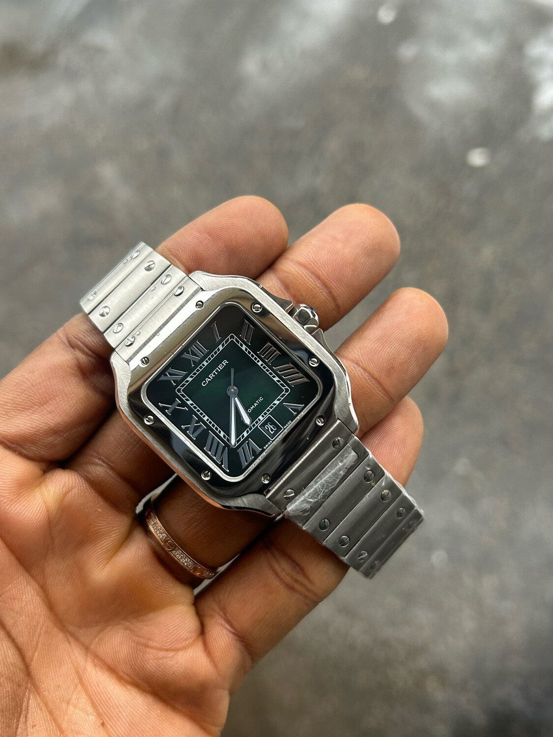 De Santos, green Ombré dial