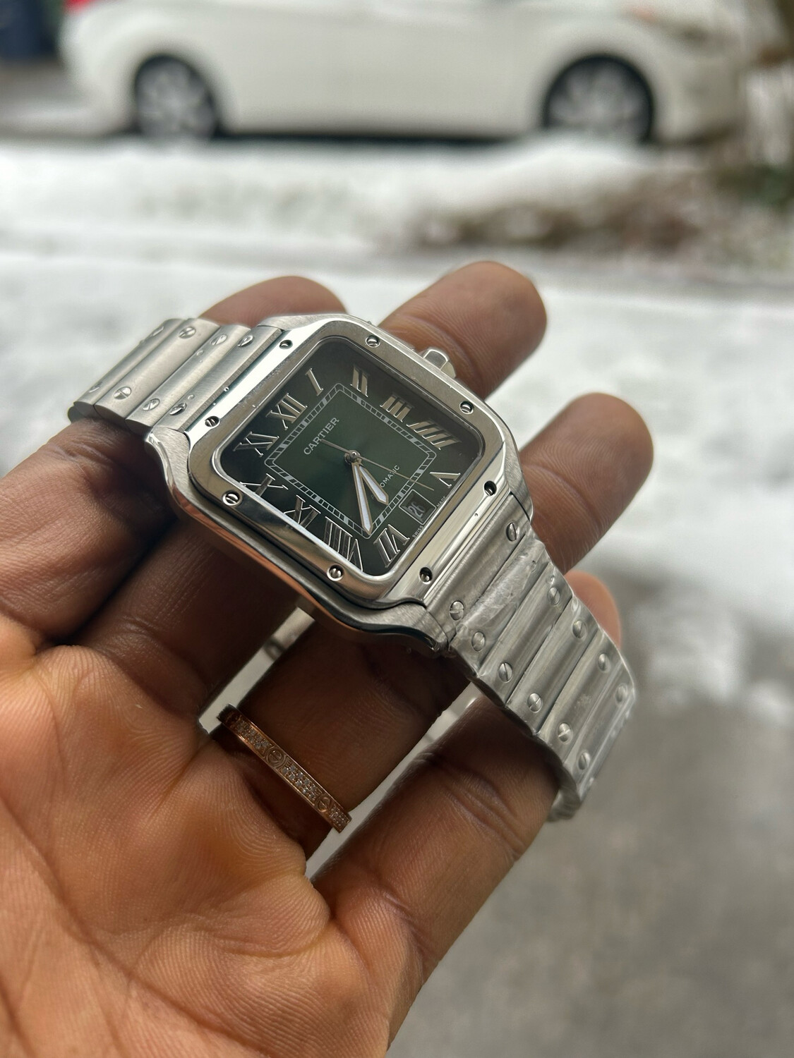 De Santos, green Ombré dial