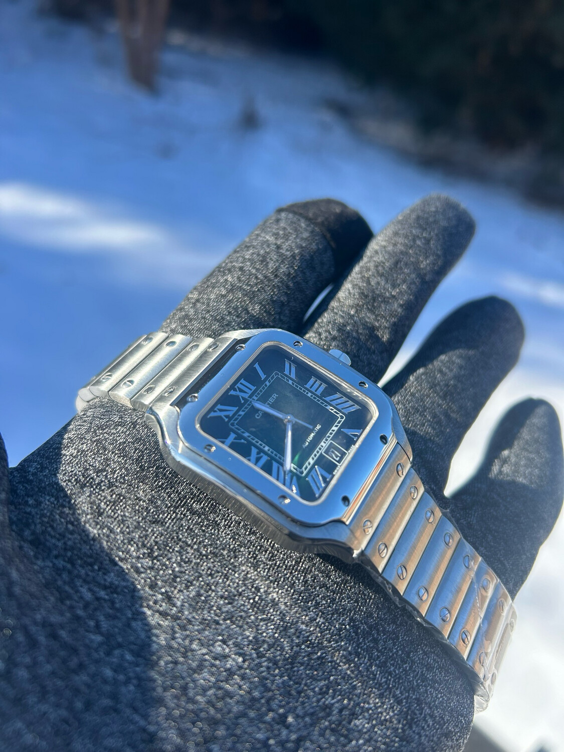De Santos, green Ombré dial