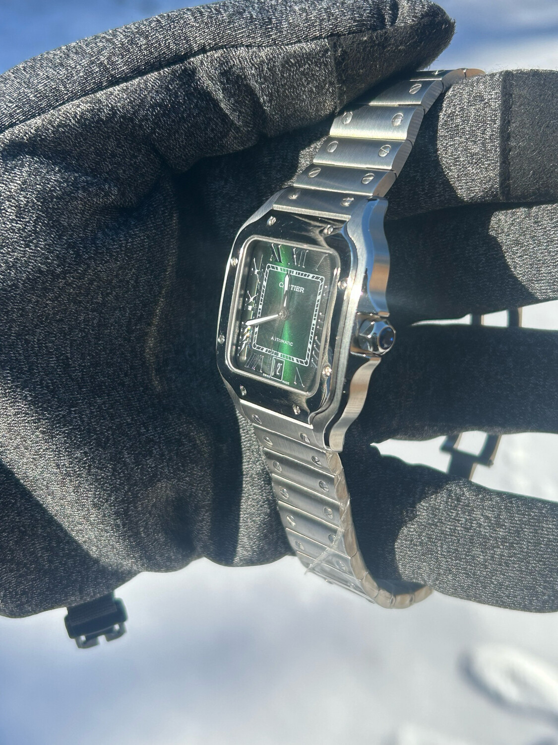 De Santos, green Ombré dial