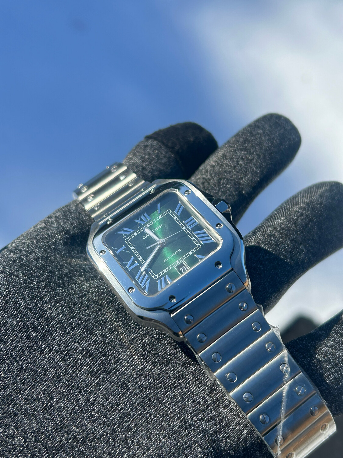 De Santos, green Ombré dial