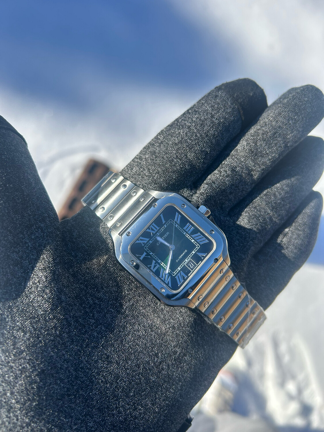 De Santos, green Ombré dial
