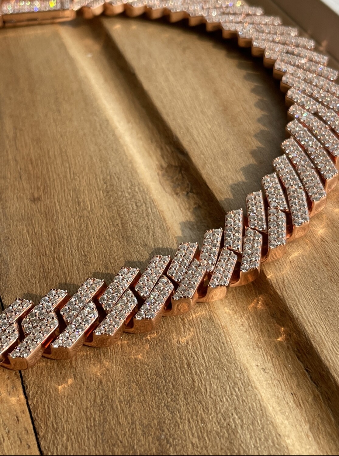 Flooded Cuban Link rosegold plated on 925 silver