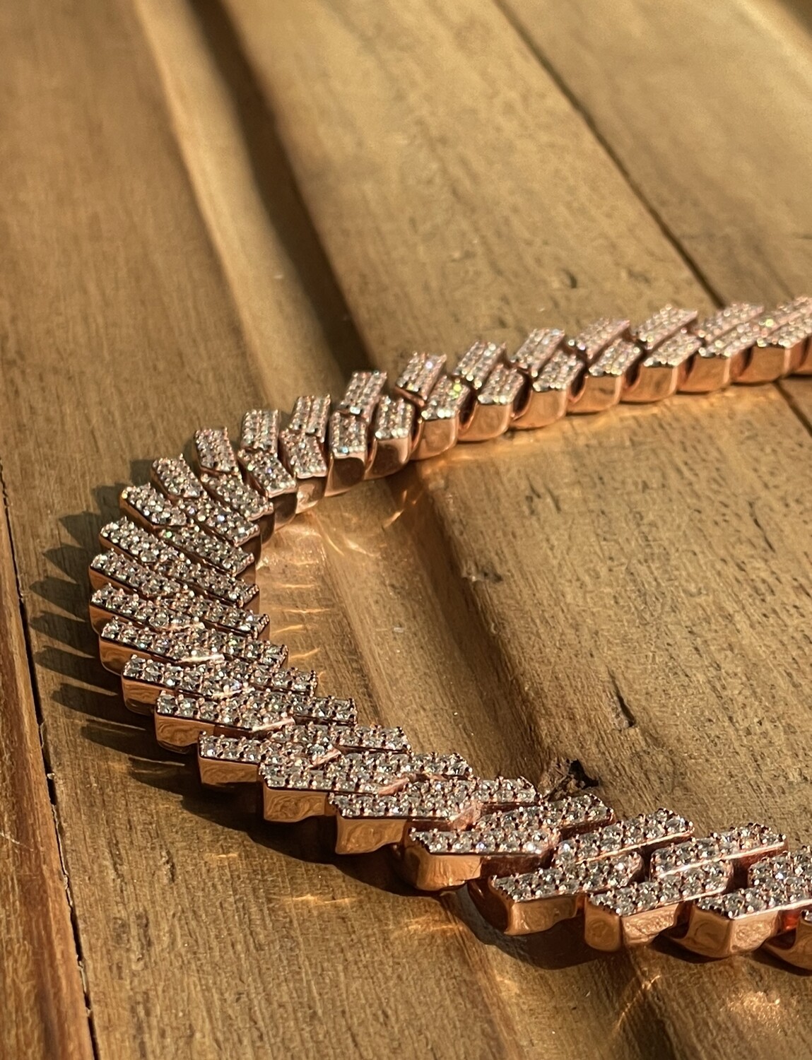 Flooded Cuban Link rosegold plated on 925 silver
