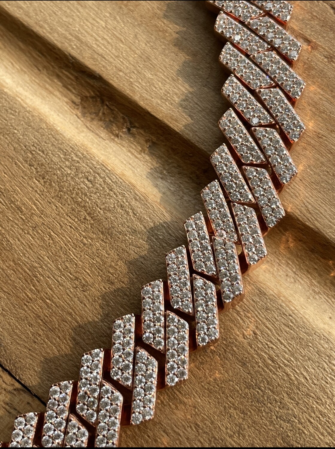 Flooded Cuban Link rosegold plated on 925 silver