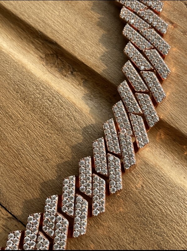 Flooded Cuban Link rosegold plated on 925 silver
