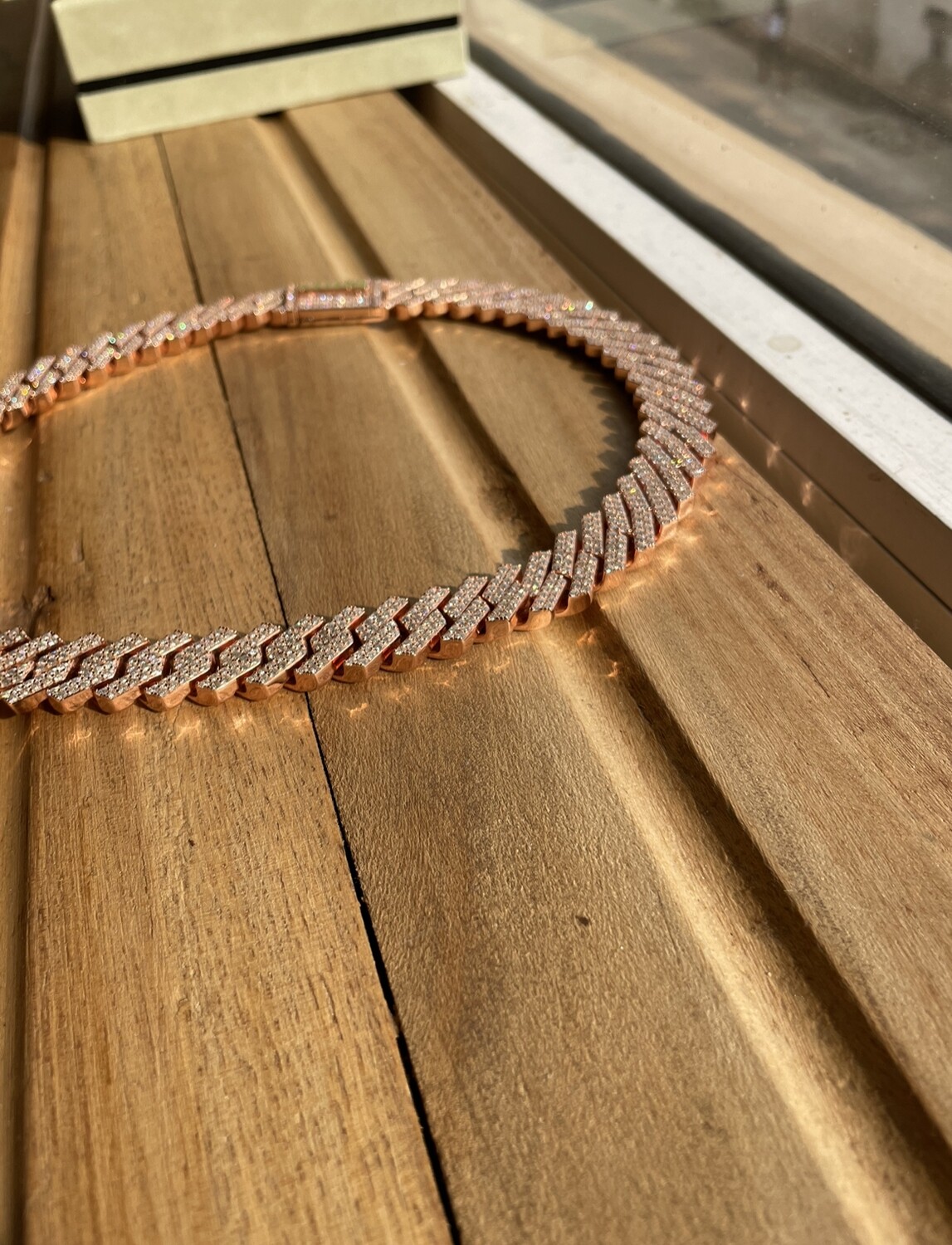 Flooded Cuban Link rosegold plated on 925 silver