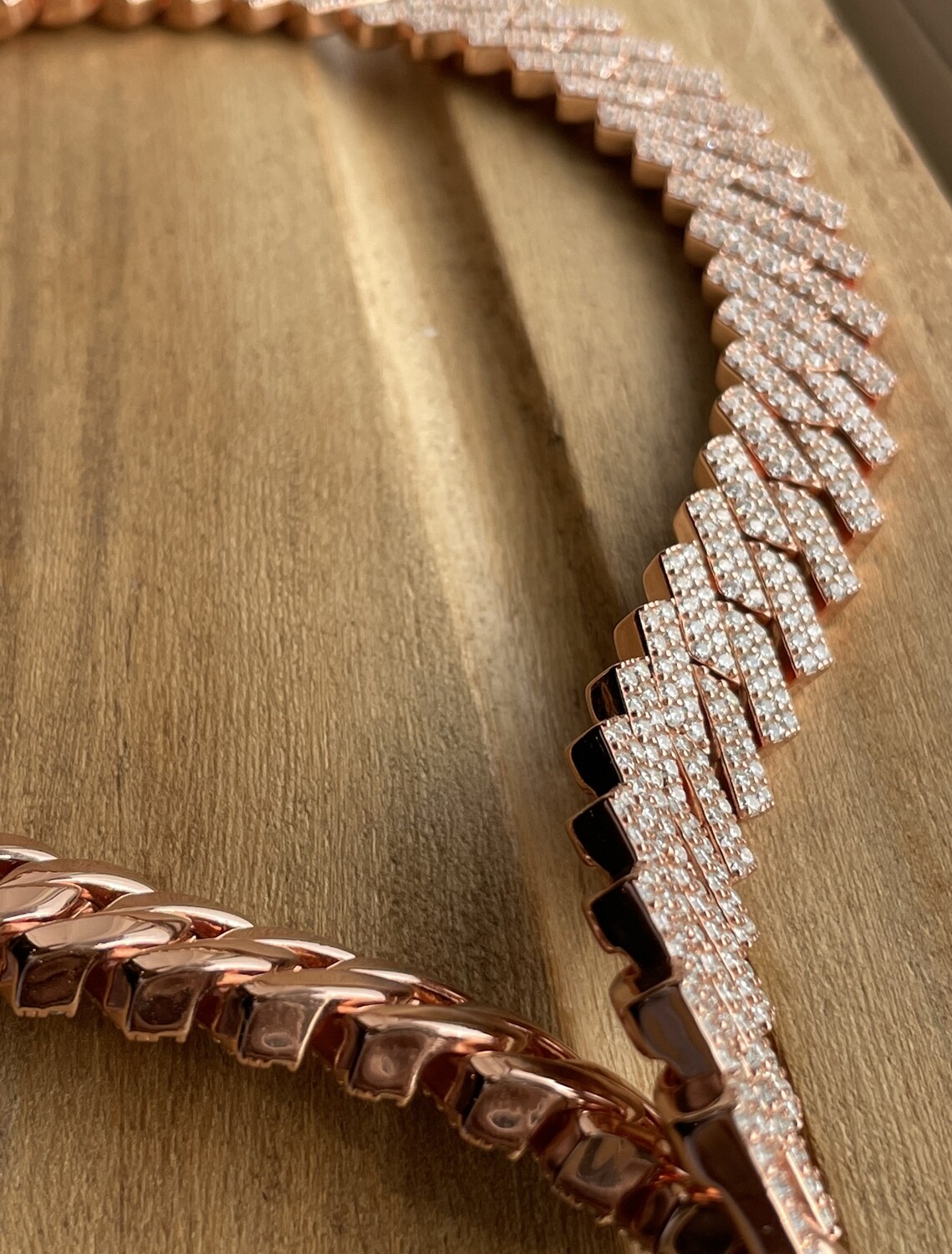 Flooded Cuban Link rosegold plated on 925 silver