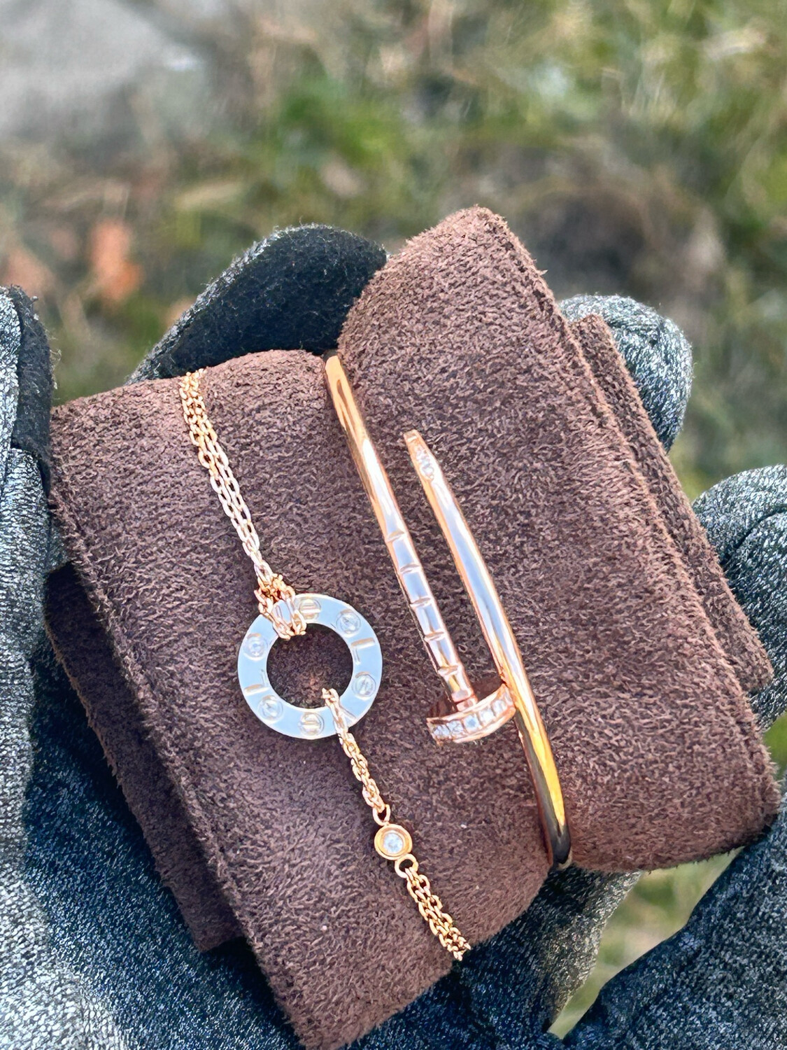 Playlux Rose gold Cartier combo bangle 