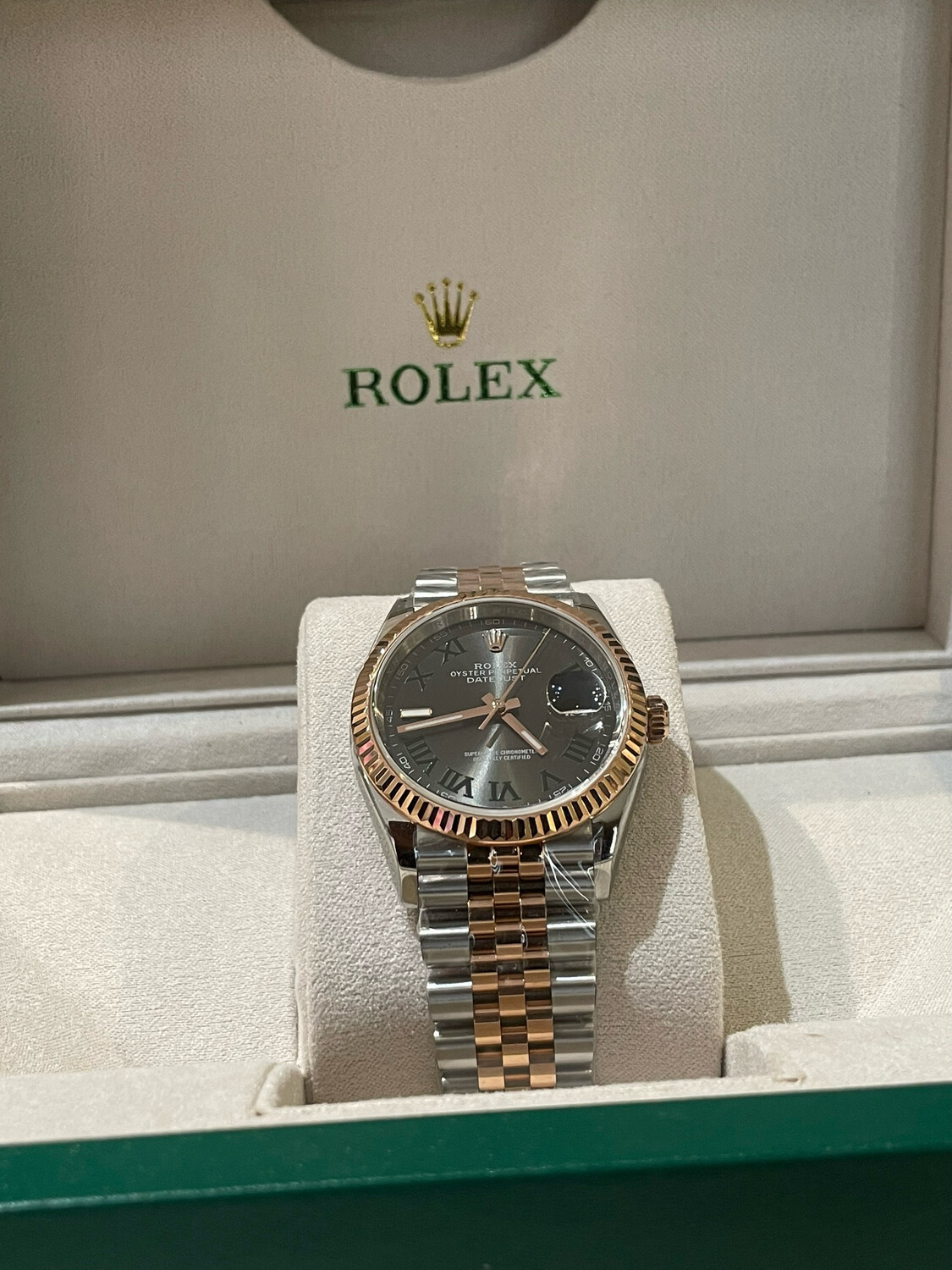 Wimbledon dial 36mm rose gold and steel
