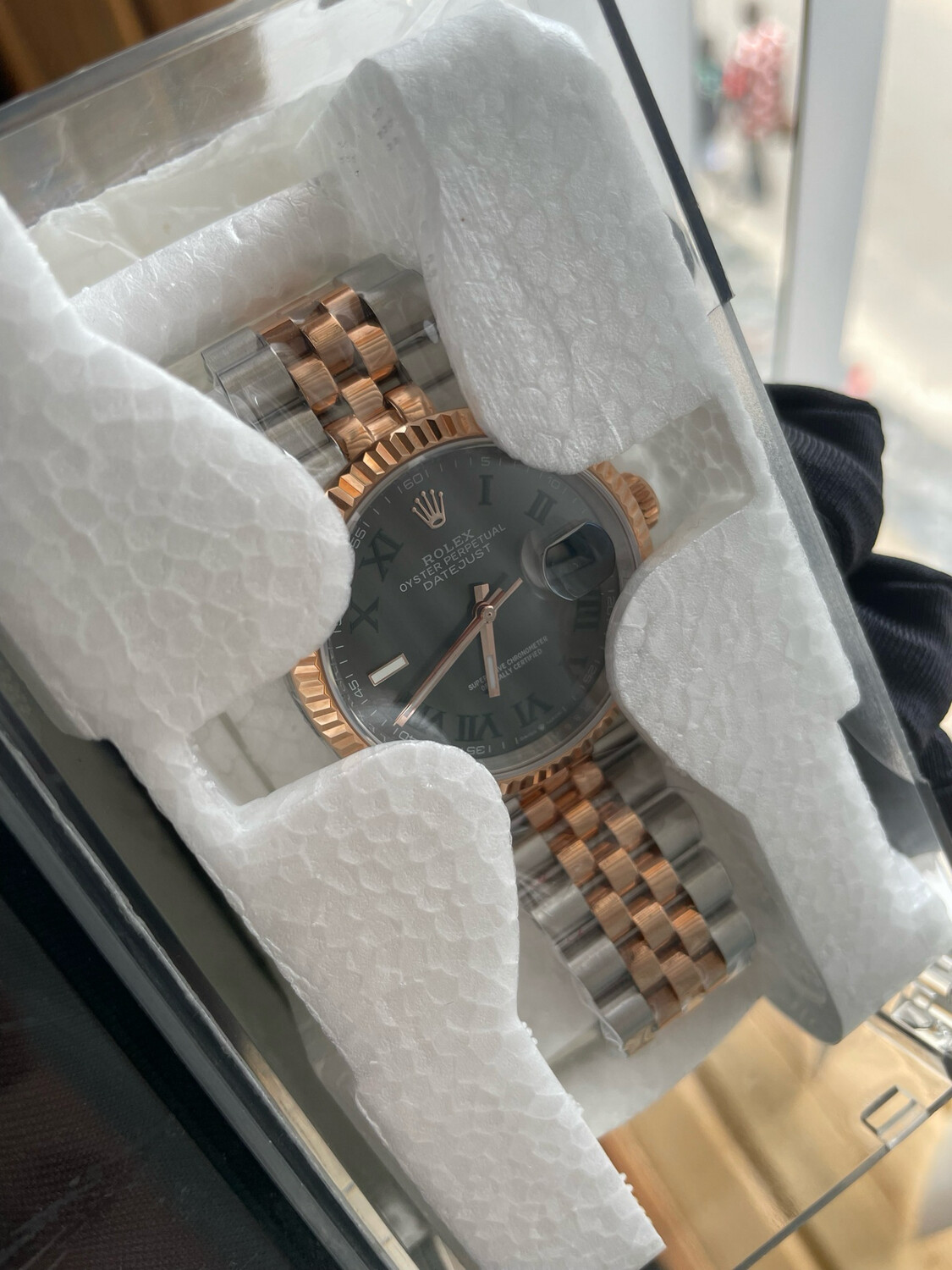 Wimbledon dial 36mm rose gold and steel